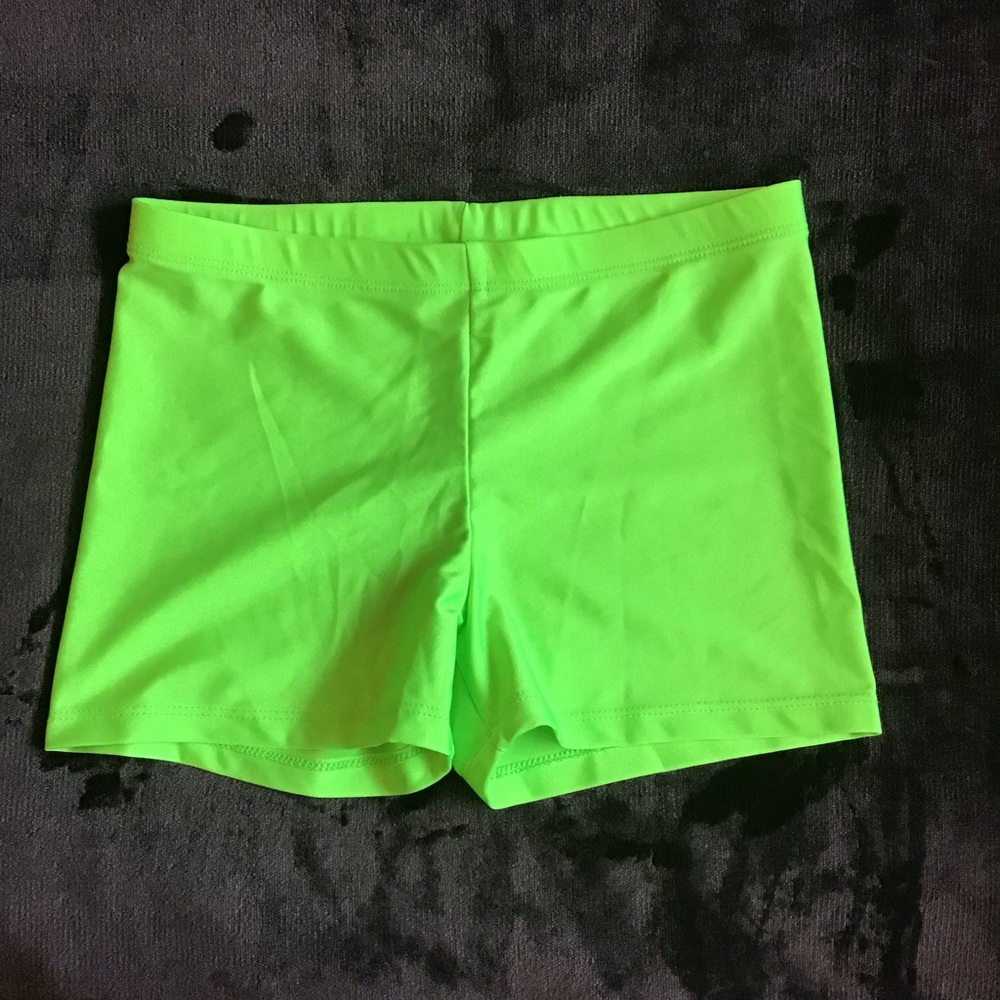 Neon Green Spandex Dance Shorts (2.5 inch Inseam)